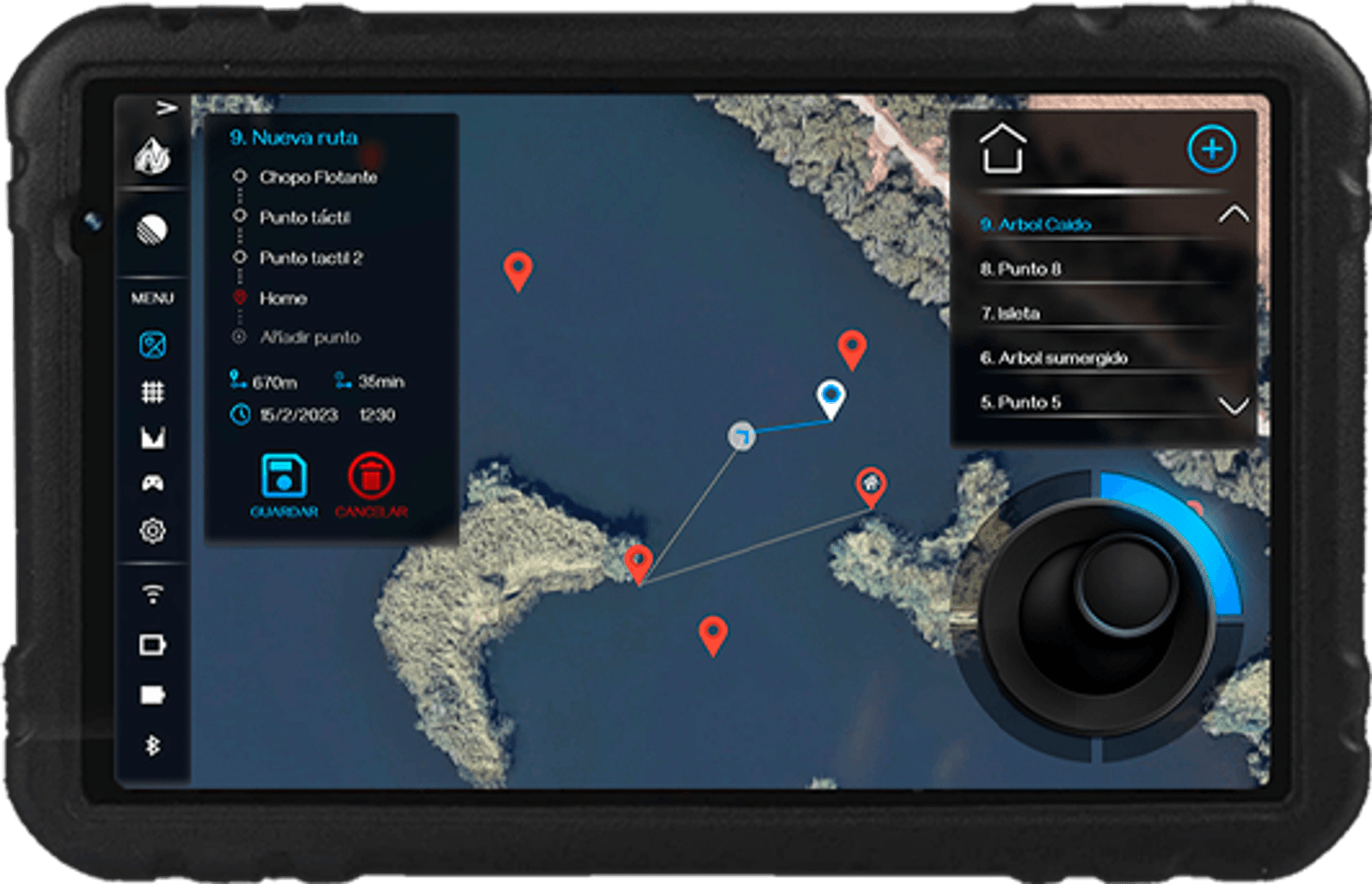 Encadenas waypoints. Pulsa play.